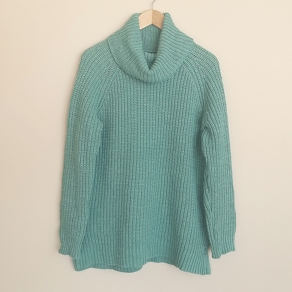 Ralph Lauren Tunic Turtleneck Cowl Neck Sweater, Sage Green, Medium